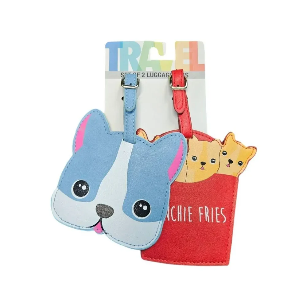 Luggage Travel Tags French Bull Dogs Set of 2 New Tags